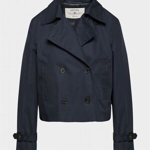 Aritzia Esquire Cropped Trench - Dark Blue
